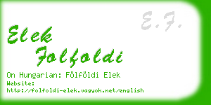 elek folfoldi business card